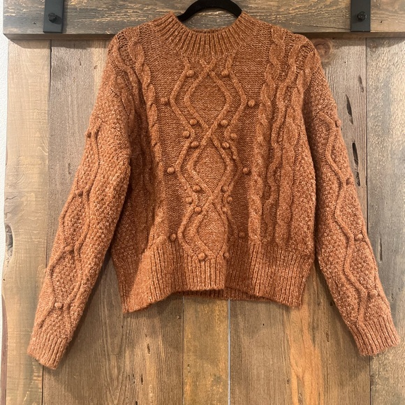 Heartloom Sweaters - Heartloom Hazel Knit Sweater - Rust Brown - Small